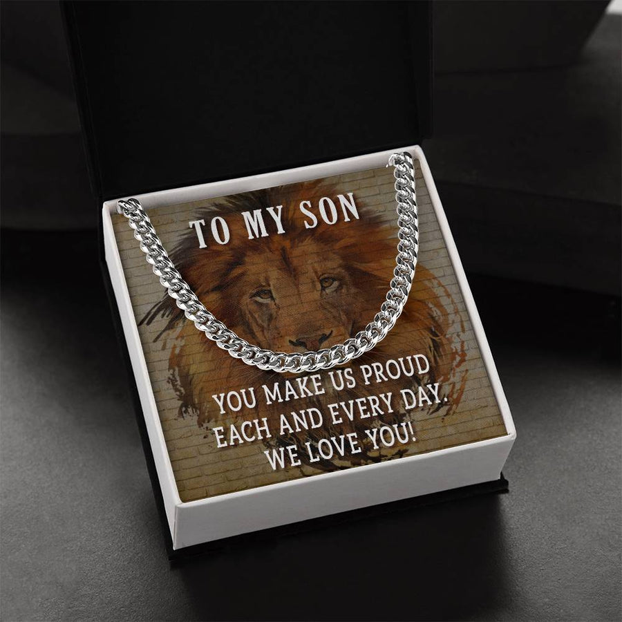 To My Son Cuban Chain Necklace