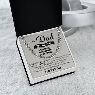 Load image into Gallery viewer, To My Dad Cuban Link Chain Necklace – Father’s Day, Birthday &amp;amp; Stepdad Gift from Son or Daughter
