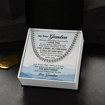 Load image into Gallery viewer, To My Grandson Necklace from Grandma, Always Remember Grandson Necklace
