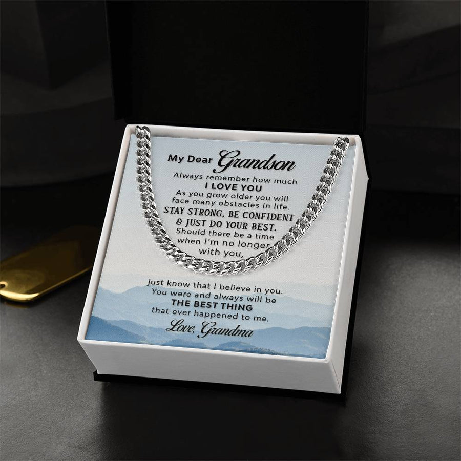 To My Grandson Necklace from Grandma, Always Remember Grandson Necklace