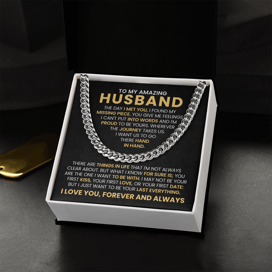 To My Husband Cuban Chain Link Birthday Gifts, the Day I Met You I Found My Missing Piece