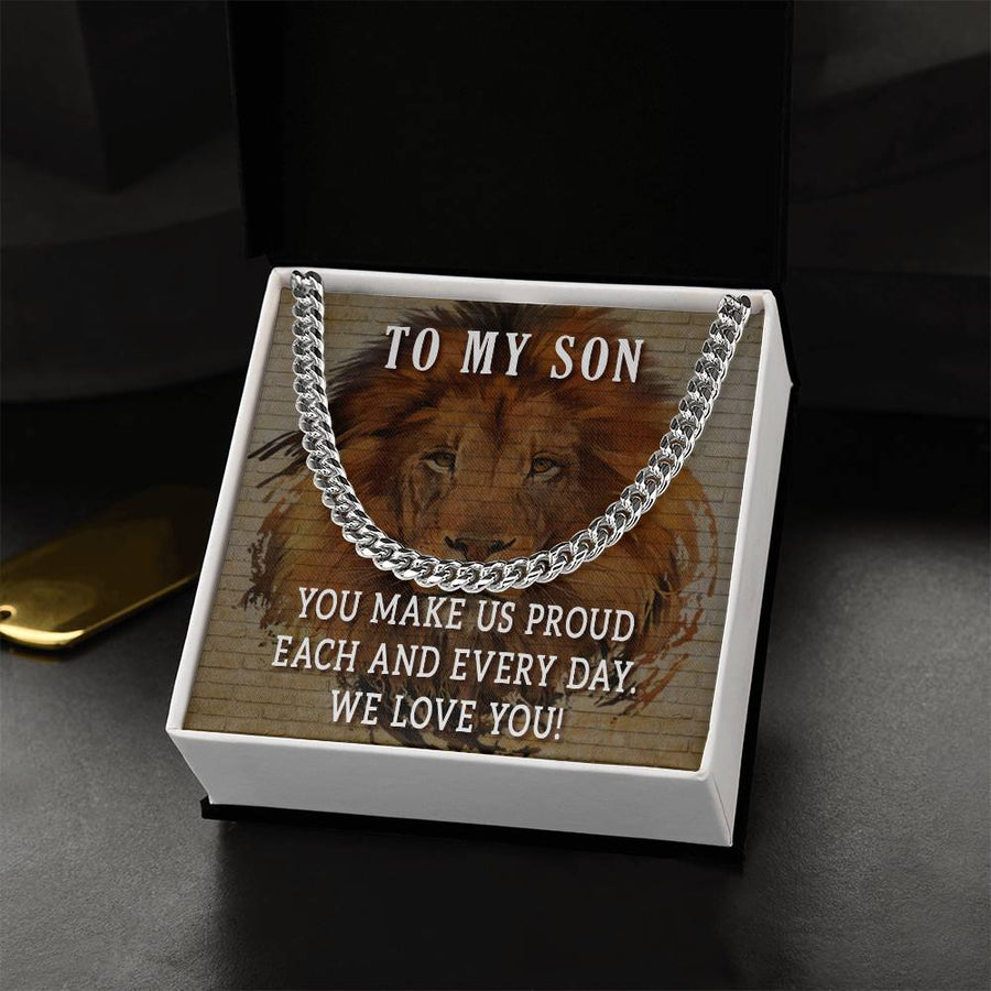 To My Son Cuban Chain Necklace