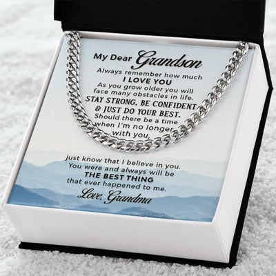 Load image into Gallery viewer, To My Grandson Necklace from Grandma, Always Remember Grandson Necklace
