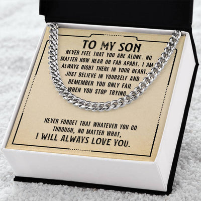 Load image into Gallery viewer, To My Son Necklace from Mom, Never Feel That You Are Alone
