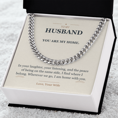 Load image into Gallery viewer, To My Husband, Home With You - Cuban Link Chain
