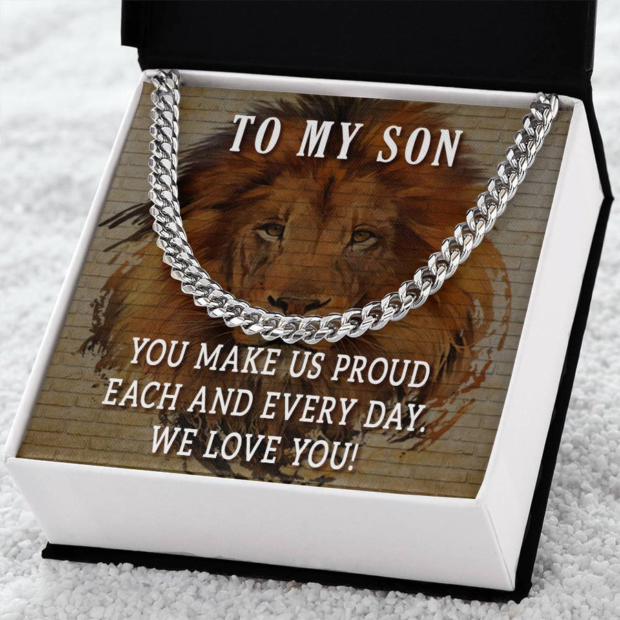 To My Son Cuban Chain Necklace