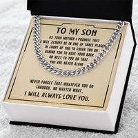 Load image into Gallery viewer, To My Son Cuban Link Chain Silver, Birthday Christian Gift for Son from Mom
