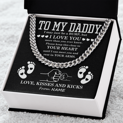 Load image into Gallery viewer, To My Dad Cuban Chain Necklace for Brave Dad, Birthday Gift, Father&amp;#39;s Day Gift from Son Daughter
