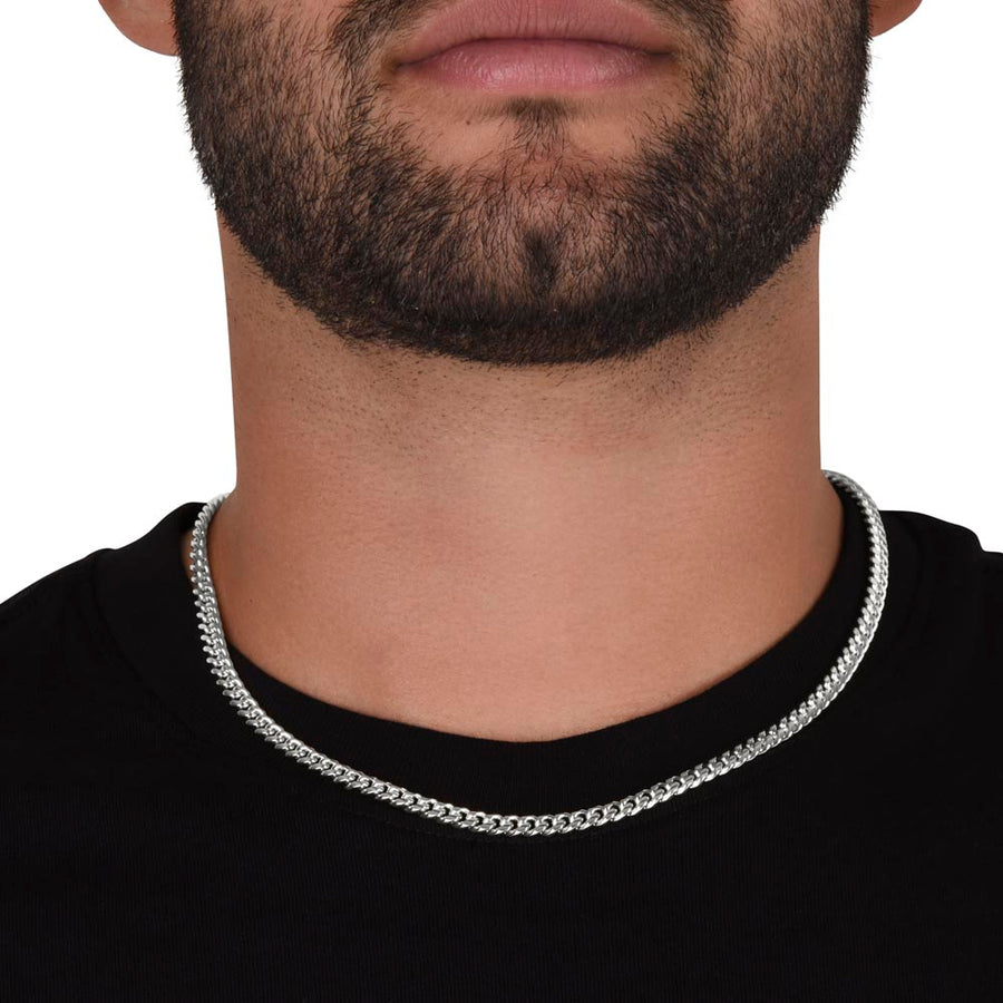 To My Son Cuban Link Chain Stainless Steel with Message, Birthday Necklace for Son from Mom and Dad