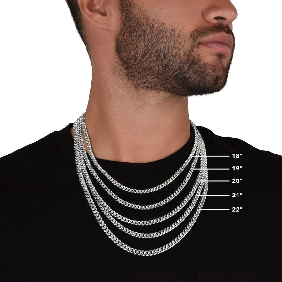 To My Son Cuban Link Chain with Message, You Are Braver Than You Believe, Stronger Than You  Seem