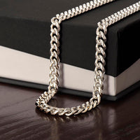 Load image into Gallery viewer, To My Son Cuban Link Chain Silver, Birthday Christian Gift for Son from Mom
