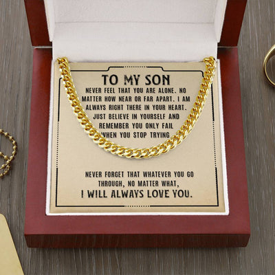 Load image into Gallery viewer, To My Son Necklace from Mom, Never Feel That You Are Alone
