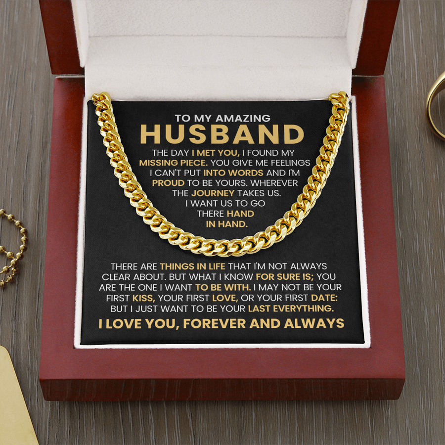 To My Husband Cuban Chain Link Birthday Gifts, the Day I Met You I Found My Missing Piece