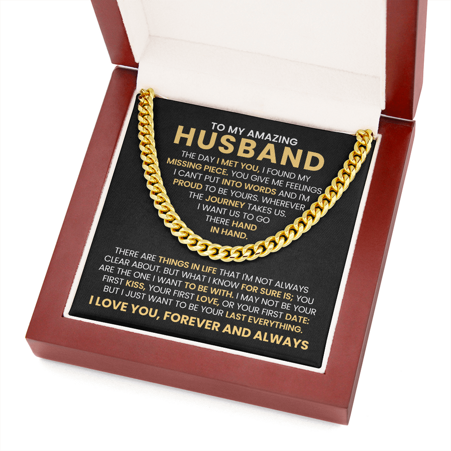To My Husband Cuban Chain Link Birthday Gifts, the Day I Met You I Found My Missing Piece