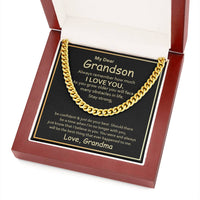 Load image into Gallery viewer, To My Grandson Cuban Link Chain from Grandma, Grandson Birthday Necklace from Grandma
