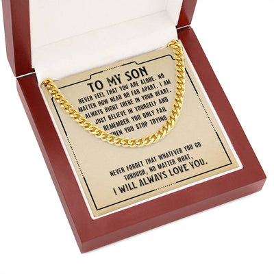 Load image into Gallery viewer, To My Son Necklace from Mom, Never Feel That You Are Alone

