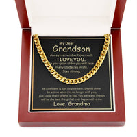Load image into Gallery viewer, To My Grandson Cuban Link Chain from Grandma, Grandson Birthday Necklace from Grandma
