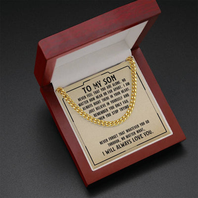 Load image into Gallery viewer, To My Son Necklace from Mom, Never Feel That You Are Alone
