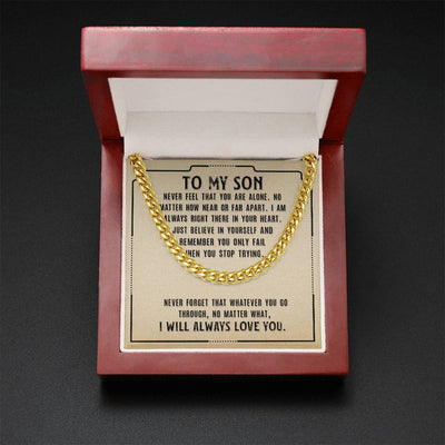 Load image into Gallery viewer, To My Son Necklace from Mom, Never Feel That You Are Alone
