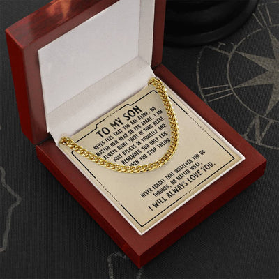 Load image into Gallery viewer, To My Son Necklace from Mom, Never Feel That You Are Alone
