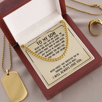 Load image into Gallery viewer, To My Son Necklace from Mom, Never Feel That You Are Alone
