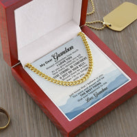 Load image into Gallery viewer, To My Grandson Necklace from Grandma, Always Remember Grandson Necklace
