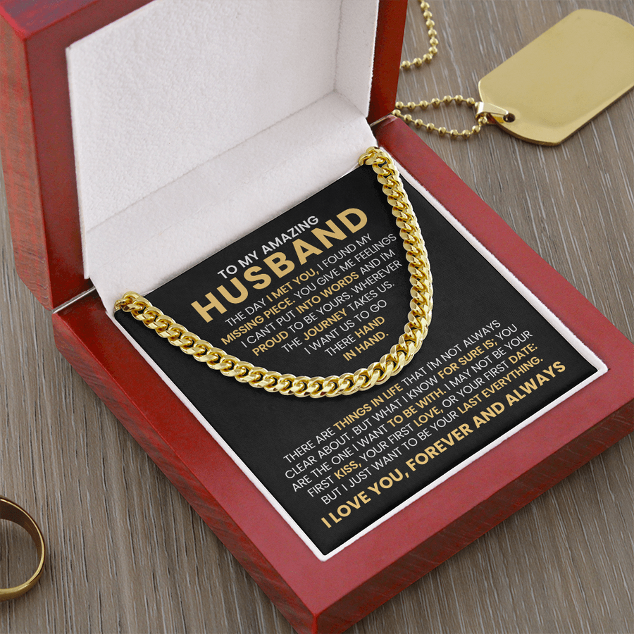 To My Husband Cuban Chain Link Birthday Gifts, the Day I Met You I Found My Missing Piece