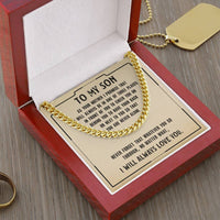Load image into Gallery viewer, To My Son Cuban Link Chain Silver, Birthday Christian Gift for Son from Mom
