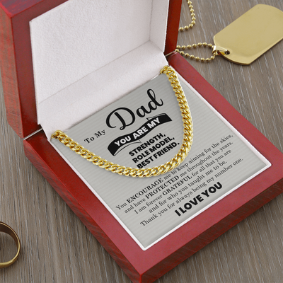 Load image into Gallery viewer, To My Dad Cuban Link Chain Necklace – Father’s Day, Birthday &amp;amp; Stepdad Gift from Son or Daughter
