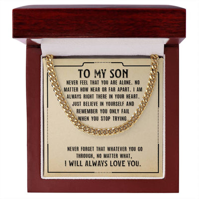 Load image into Gallery viewer, To My Son Necklace from Mom, Never Feel That You Are Alone

