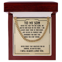 Load image into Gallery viewer, To My Son Necklace from Mom, Never Feel That You Are Alone
