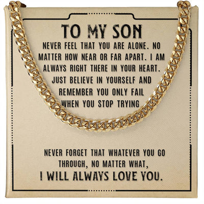 Load image into Gallery viewer, To My Son Necklace from Mom, Never Feel That You Are Alone
