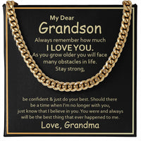 Load image into Gallery viewer, To My Grandson Cuban Link Chain from Grandma, Grandson Birthday Necklace from Grandma
