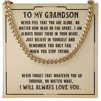 Load image into Gallery viewer, To My Grandson Necklace from Grandparents, Never Feel That You Are Alone
