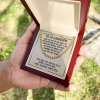 Load image into Gallery viewer, To My Grandson Necklace from Grandparents, Never Feel That You Are Alone
