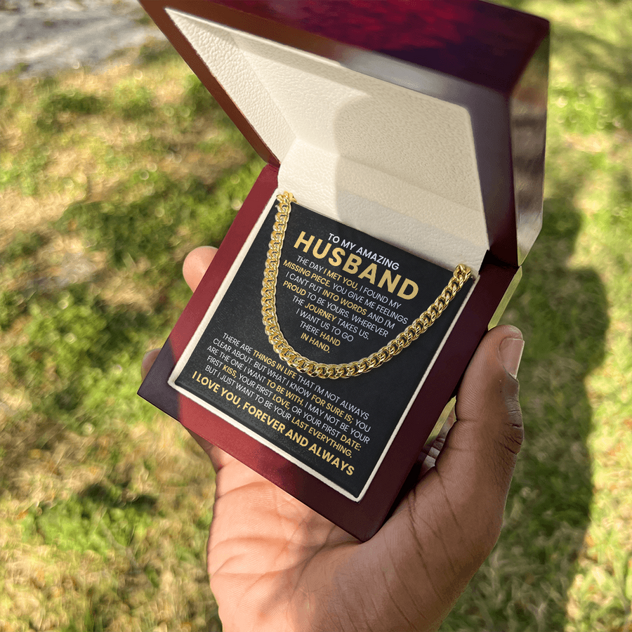 To My Husband Cuban Chain Link Birthday Gifts, the Day I Met You I Found My Missing Piece