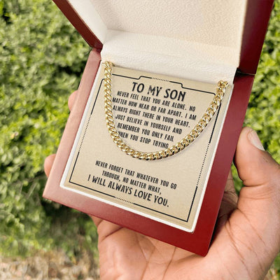 Load image into Gallery viewer, To My Son Necklace from Mom, Never Feel That You Are Alone
