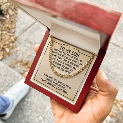 Load image into Gallery viewer, To My Son Necklace from Mom, Never Feel That You Are Alone
