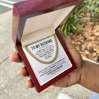 Load image into Gallery viewer, To My Husband Cuban Chain, Stand Tall, Even If You Fall and When You Are Too Afraid to Look Ahead
