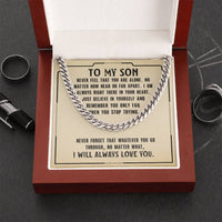 Load image into Gallery viewer, To My Son Necklace from Mom, Never Feel That You Are Alone

