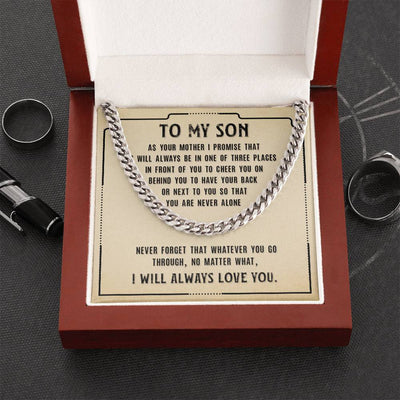 Load image into Gallery viewer, To My Son Cuban Link Chain Silver, Birthday Christian Gift for Son from Mom
