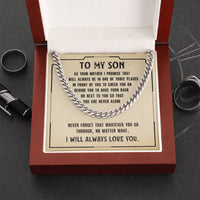 Load image into Gallery viewer, To My Son Cuban Link Chain Silver, Birthday Christian Gift for Son from Mom
