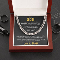 Load image into Gallery viewer, To My Son Necklace from Mom, You Have Given Me So Many Reasons to Be Proud
