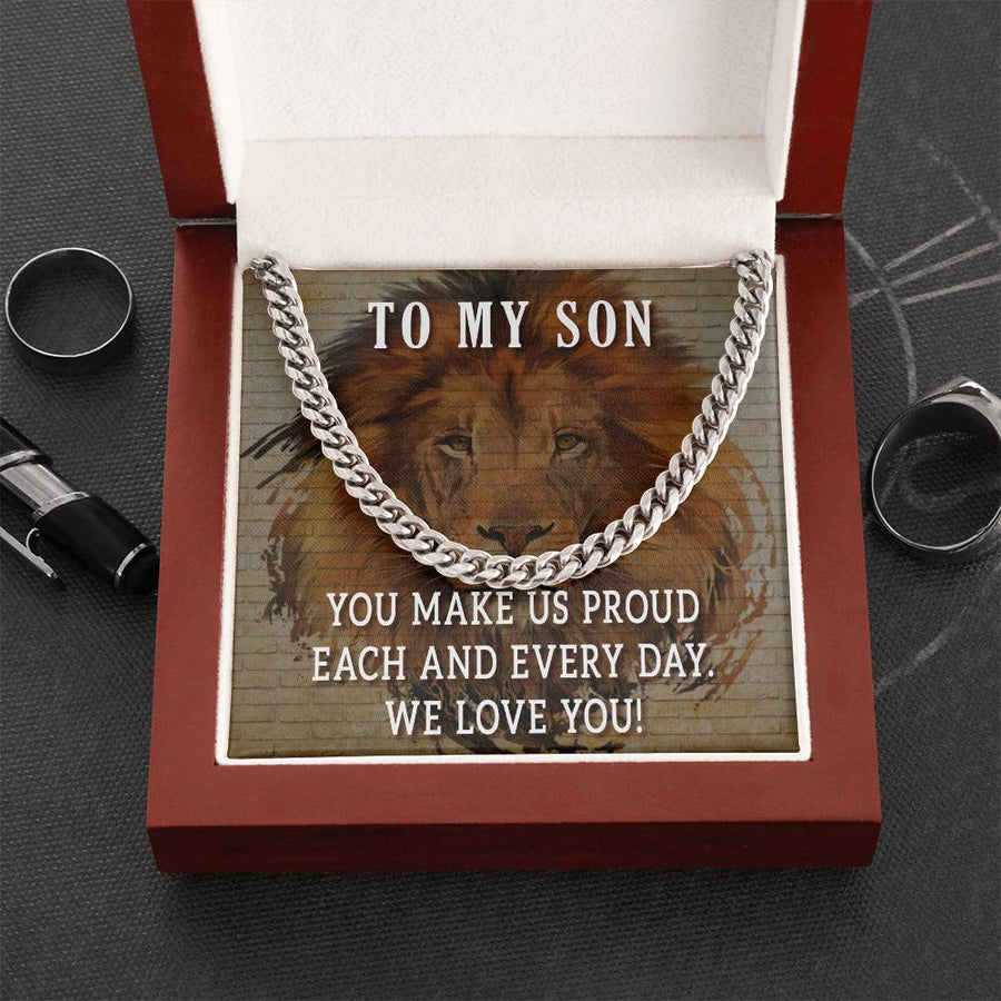 To My Son Cuban Chain Necklace
