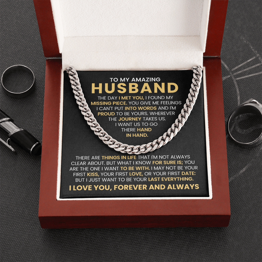To My Husband Cuban Chain Link Birthday Gifts, the Day I Met You I Found My Missing Piece