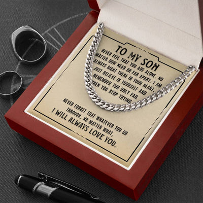Load image into Gallery viewer, To My Son Necklace from Mom, Never Feel That You Are Alone
