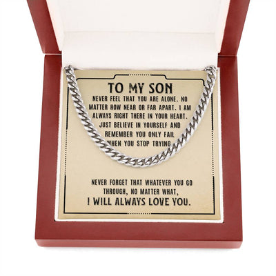 Load image into Gallery viewer, To My Son Necklace from Mom, Never Feel That You Are Alone
