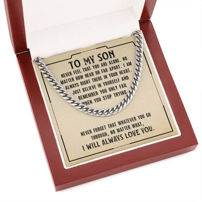Load image into Gallery viewer, To My Son Necklace from Mom, Never Feel That You Are Alone
