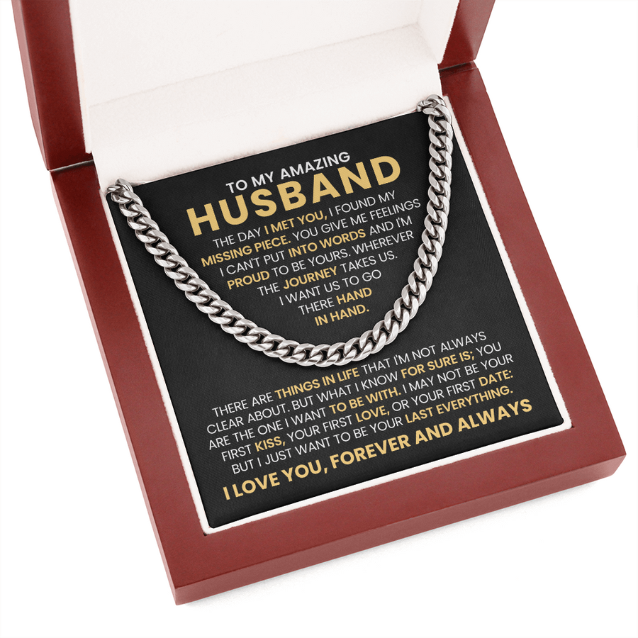 To My Husband Cuban Chain Link Birthday Gifts, the Day I Met You I Found My Missing Piece