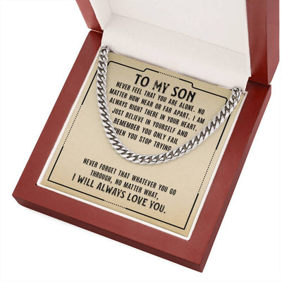 Load image into Gallery viewer, To My Son Necklace from Mom, Never Feel That You Are Alone

